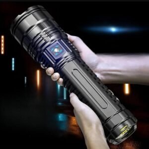 Rechargeable LED Light, 5 Modes Zoomable Tactical Flashlight, Portable LED Light?with Long-Range Beam and COB Light, Outdoor Flashlight for Camping Hiking